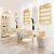 Import Fashion Marble Nail Table and Chair Set, Single Double Golden Iron Manicure Table Set from China