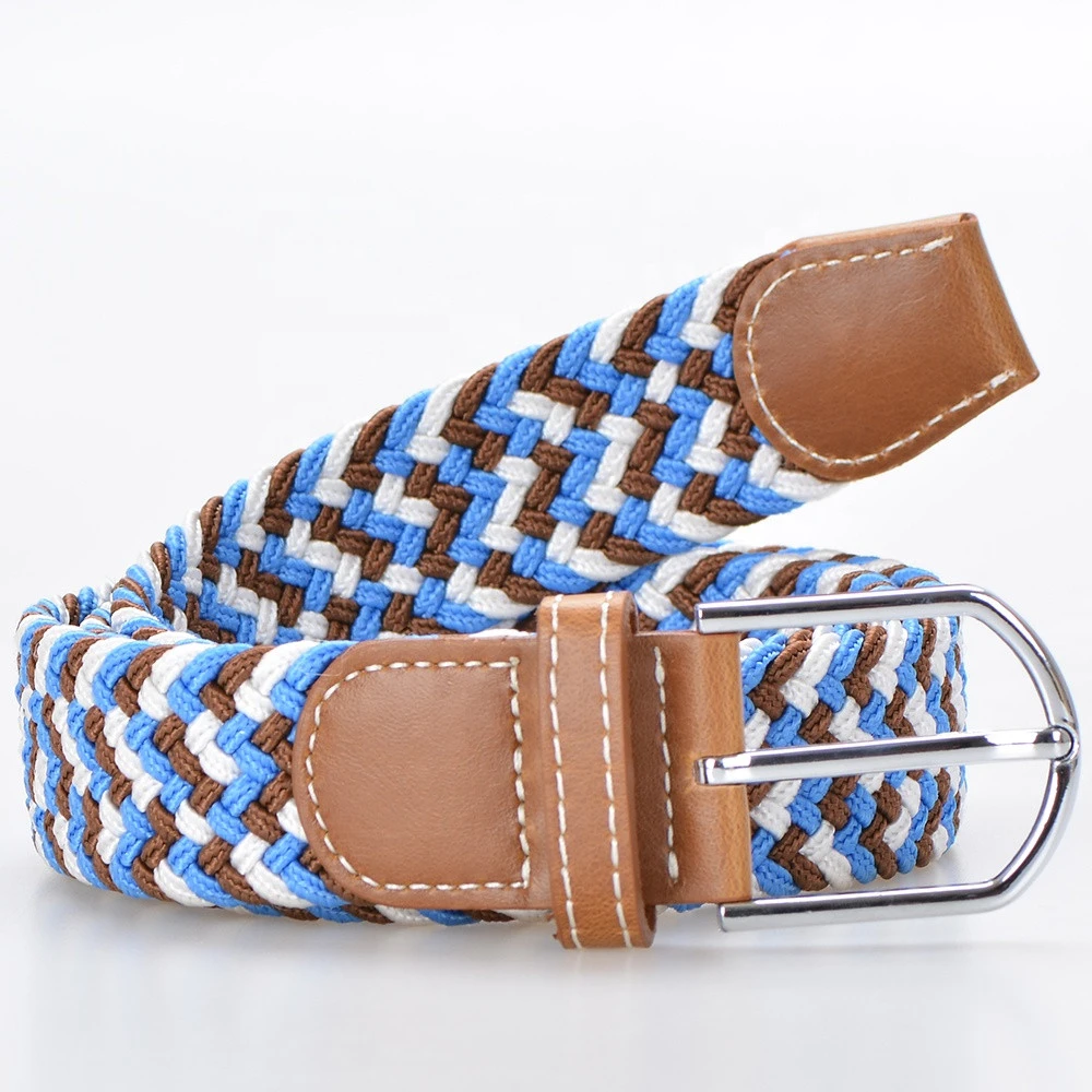 Fashion Men Woman Braided Rope Belt Stretchable Fabric Women Knitted Belt Elastic Buckle Leather Waistband Belts Femme