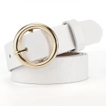 Fashion pin buckle waist genuine leather belt for women