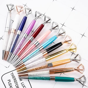 Fashion Simple Style Promotional Business Gift Pen Metal Crystal Decorative Gift Decorated Ballpoint Pens Customized Logo
