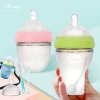 Feeding Supplies Wholesale round entire Silicon Feeding Bottle straw baby Wide-mouth feeding baby bottles with handle