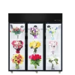 Flower Display Cooler Showcase Glass Door Floral Fresh Keeping Refrigerator