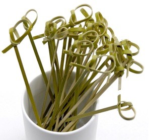 Food Grade Bar Tools Decoration Cocktail Picks Knotted Bamboo Skewers
