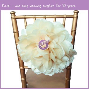 FQ00058 Hot sale wedding chair covers decoration taffeta flower sash