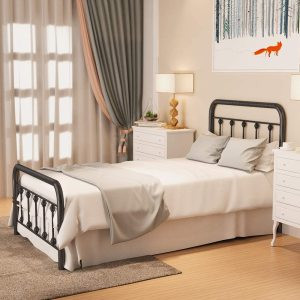 Free Shipping Round Tube Twin Size Bedroom Furniture Iron Beds