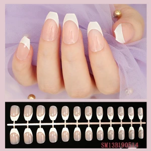 French Style Artificial Fingernails Natural Fake Nails Tip