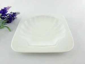Funny promotional square shape steak / meat scallop plate