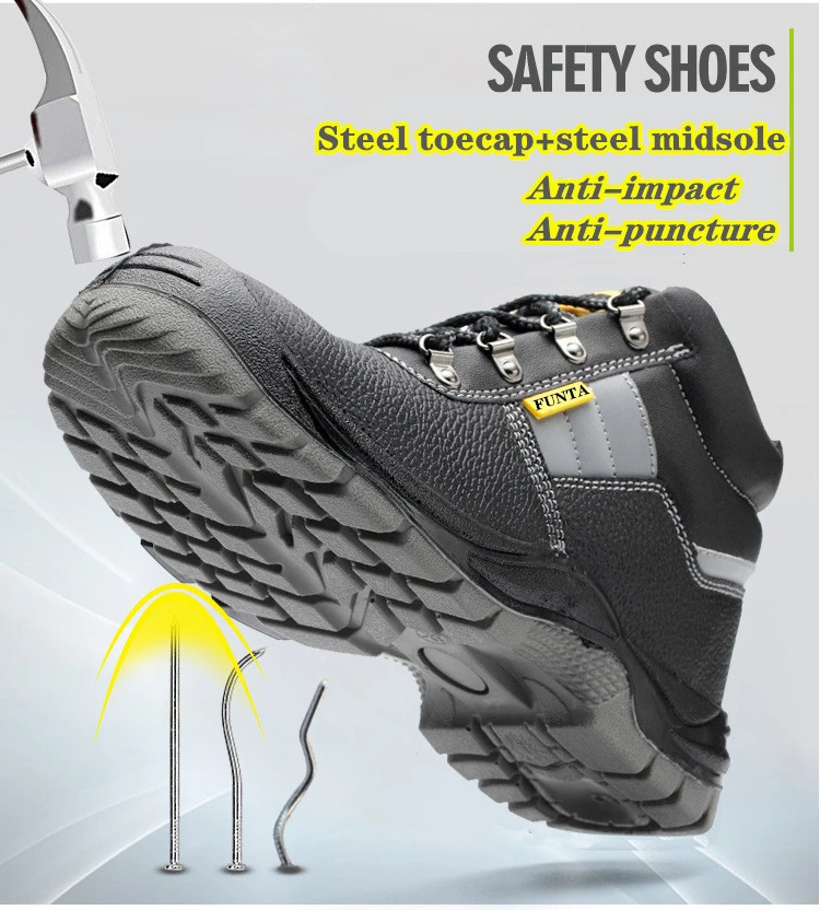 FUNTA Zapatos De Seguridad industrial safety boots Anti-puncture steel toe safety shoes PU injection basic safety boots