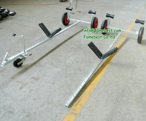 Galvanized Boat Trailer. Boat Dolly with 15 Launching Wheels for small boats