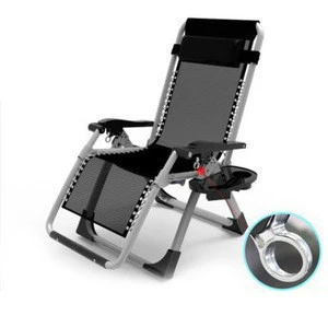 Garden Outdoor metal zero gravity lounge chair for Backyard with Pillow and Cup Holder