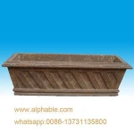 Garden Type Antique Stone Square Flower Vase
