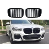 Gloss black double line car front grilles for bmw new G01 x5