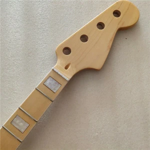 Gloss Canadian maple 24 fret PB bass neck part maple fingerboard 4 string bass guitar  neck replacement 38mm nut
