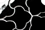 Glossy Background Wall Tile Low Price Beautiful Black Design Mosaic Patterns Leaf Shape Ceramic Mosaic Tile