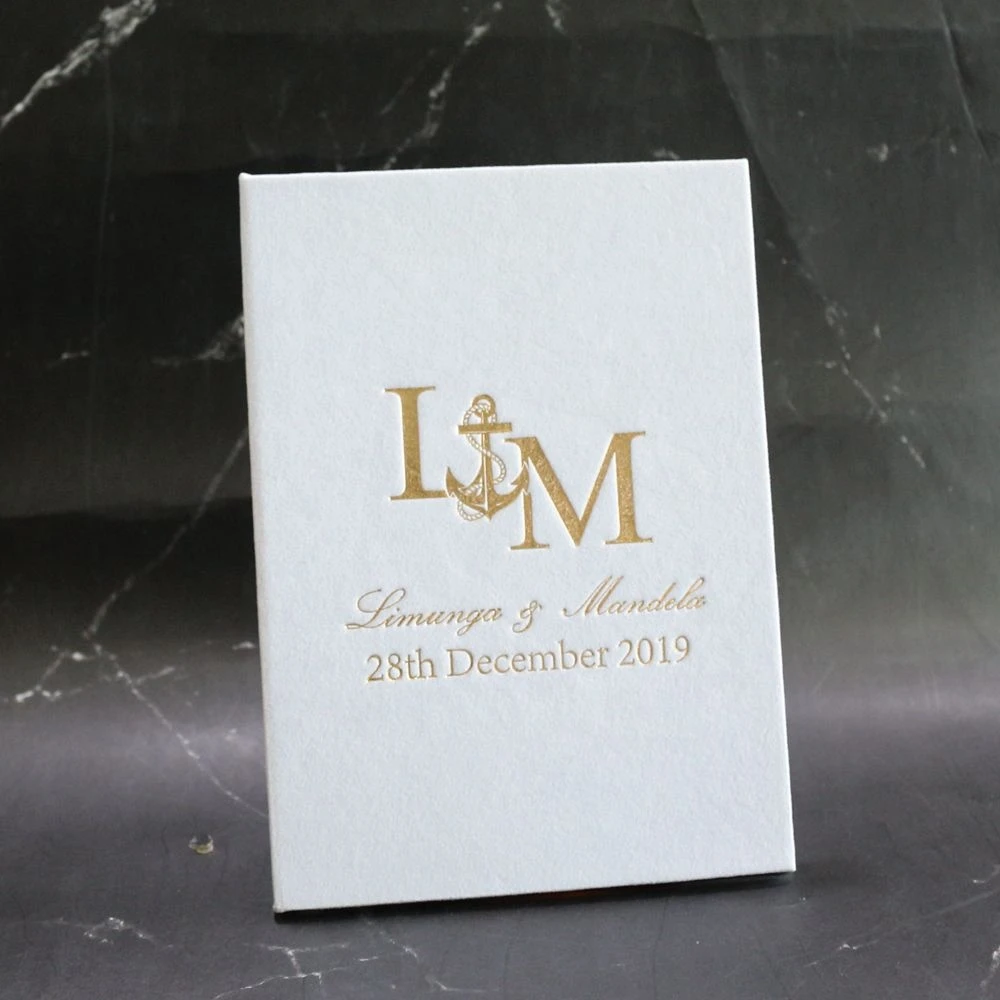 Gold and white velvet suede acrylic wedding invitation luxurious wedding invitation card