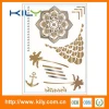 Gold foil flower sexy tattoo body sticker design temporary for Carnival makeup