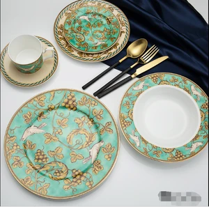 golden bird classic series tableware set 4/5pcs dinnerware set steak dish salad plate coffee cup& saucer