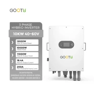 GOOTU 380V IP65 10KW Low Voltage 10000W Three Phase Hybrid Solar Inverter With WiFi Module And MPPT Solar Charge Controller