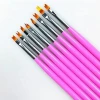 Gradient Acrylic Painting Nail Brush UV Gel Flower Drawing Pen Purple Handle Floral Painting Brush Nail Art Tool
