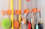 Gricol Wardrobe Layer Hang Wall Mop Broom Rack Storage Holders