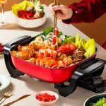 Guaranteed Quality Die-casting Aluminum Non Stick Multifunction Electric Skillet Frying Pan With Steamer