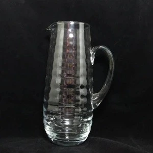 hand blown heat resistant glass water gallon juice jug set with handle