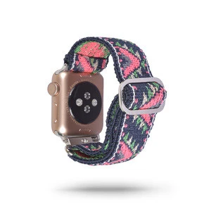 Handmade Wool Woven Nylon Watch Strap Band Colorful Watch Band for Apple Watch  38mm 40mm 42mm 44mm