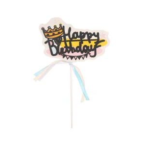 Happy Birthday Cake Toppers Glod glitter letter happy birthday Party decor Decorations