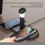 HD-LH5  4in1 QI Multi-Function desktop  dock fast wireless charger With LED Night Light