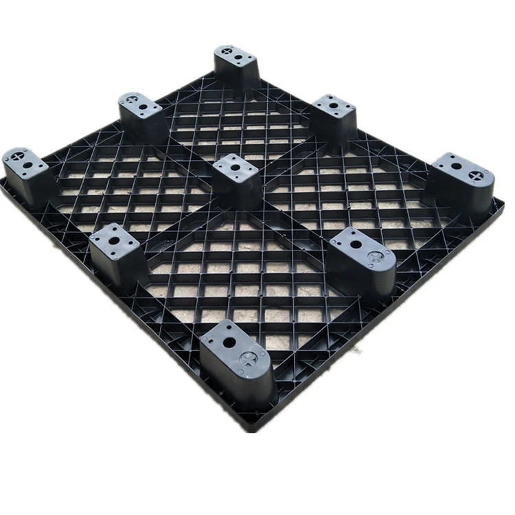 Heavy duty HDPE with black Single side 4-way stacking plastic pallet for sale