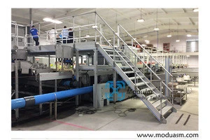 Heavy duty working platform ladder aluminum prefab stairs/ladders with handrails/stair railings
