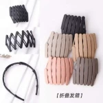 Heng Xin New Design Fold Portable Plastic Matter Solid Color Head Band Casual Hair Hoops