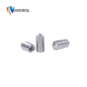 Hexagonal set screw with cone point Stainless steel tip screw