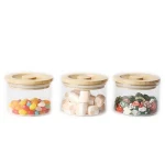 High borosilicate sealed cans bamboo cover tea cans transparent glass storage tanks
