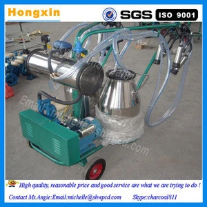 high efficiency cow milking machine/vacuum pump cow milking machine/stainless steel double barrels cow milking machine