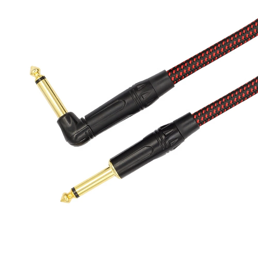High quality 6.35 guitar cable noise reduction electric guitar speaker bass cable audio video cable