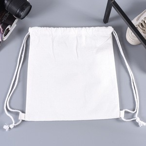 High Quality China Factory Raw Cotton Canvas Bag Drawstring Backpacks, Low Price Promotion Cotton Canvas Bag