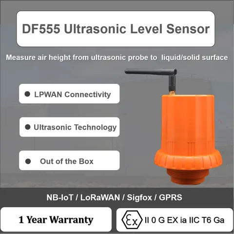 High Quality Contactless Explosion Proof Ultrasonic LoRaWAN  IoT GPS Fuel Oil Diesel Tank Fill Level Distance Detection Sensor