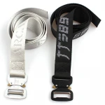 High quality custom print logo fabric belts for men