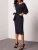 Import High Quality Elegant Career Workwear Chiffon Midi Dress With Puff Sleeve from China