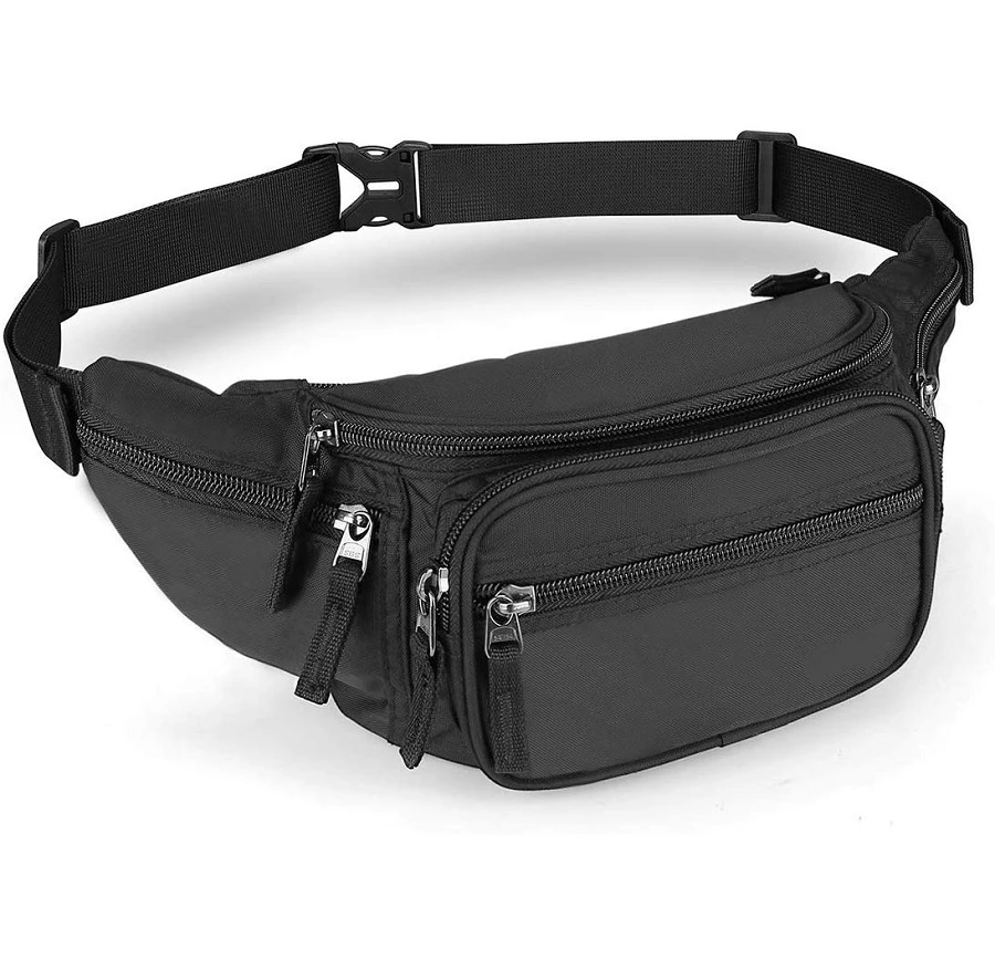High quality fanny pack nylon hip bag with adjustable belt travel sport waist bag