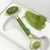 Import High quality green xiuyan jade roller guasha facial beauty massager welded noiseless jade roller with box from China