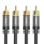 Import High quality metallic audio cable rca plug to rca plug audio &amp; video speaker cable from China