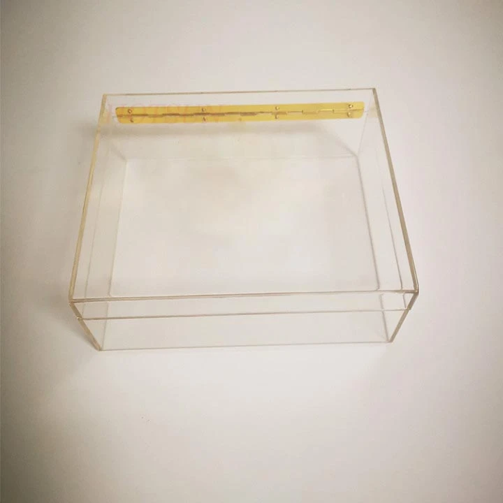 High Quality Rectangle Hinged Lid Plastic Gift Package Bin Clear Acrylic Box