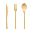 High quality source assured 20cm bamboo knife fork and spoon portable bamboo cutlery kit FDA LFGB SGS dinner set