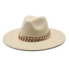 High Quality Wholesale Wool Felt Fedora Hat Wide Brim Fedoras Simple British Style Winter Solid Classic Panama Jazz Cap