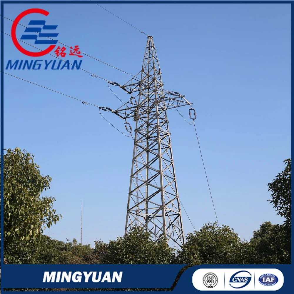 high tension galvanized steel round pole electric high tension transmission tower