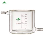 HJLab dual layer jacketed 50 100 200 500 1000 2000ml thickness glass beaker with scale