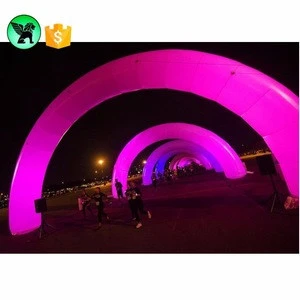Holiday festival outdoor decoration led light color changing inflatable arch for party event ST204