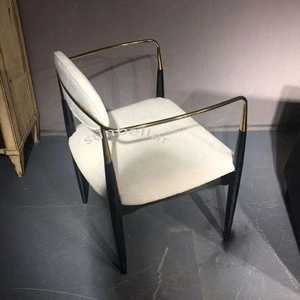 home luxury mid century modern chairs living room velvet fabric wood frame metal armchair